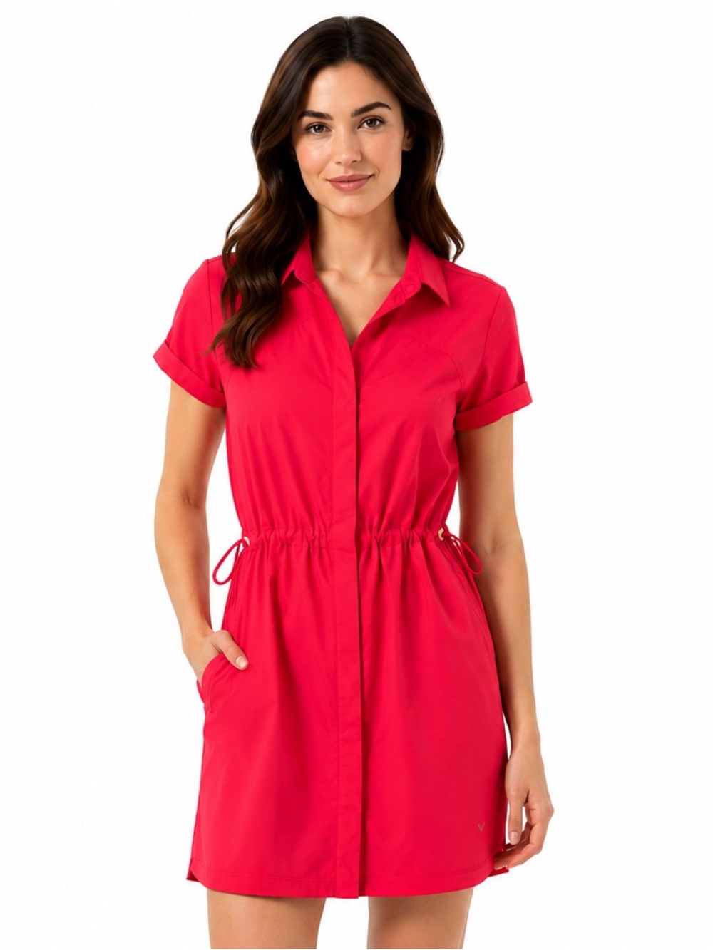 Indyeva Kilim Dress Small Pink UPF 50 Travel Hiking Quick Dry Drawstring Pockets
